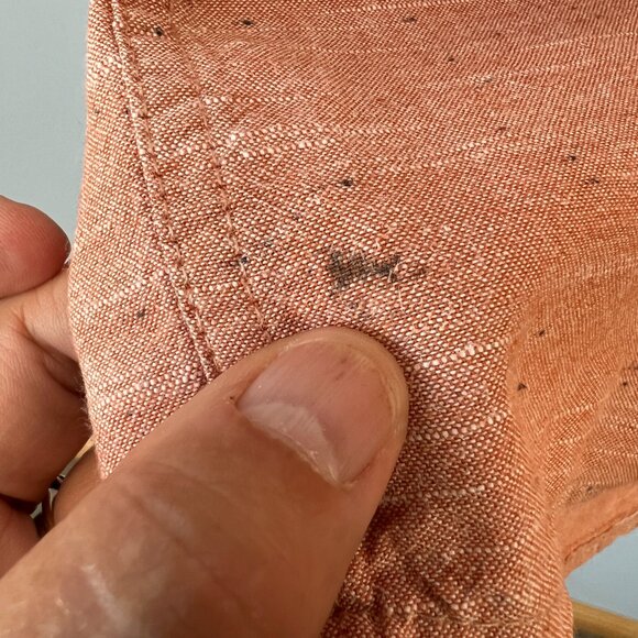 Horny Toad Organic Cotton Mens Button Up Long Sleeve Arne Shirt Size XL Peach - Picture 8 of 9